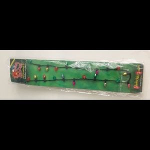 New Lotsa Lites Flashing Holiday Necklace 32” 28 Light Shaped Beads -8 F…